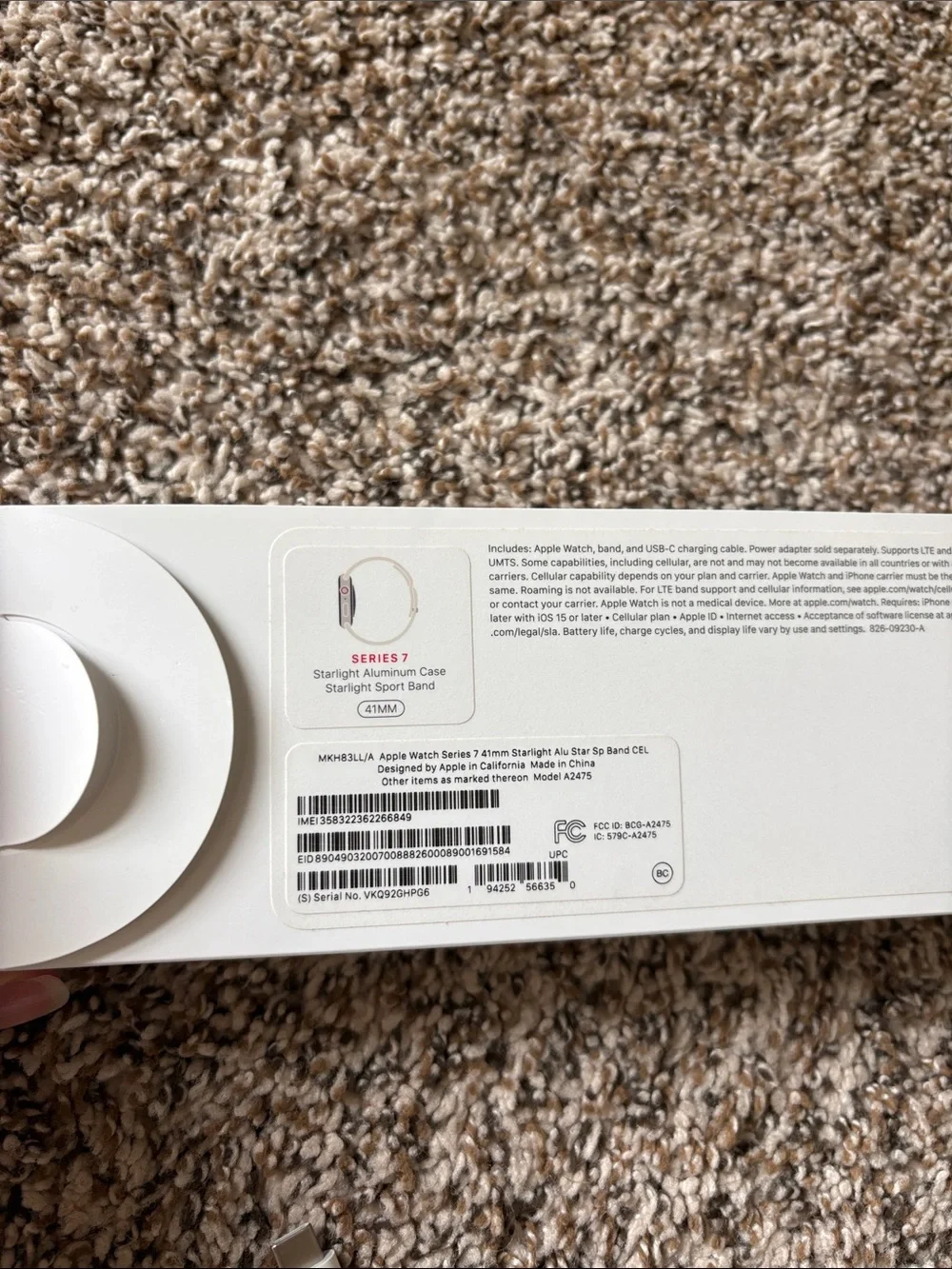 Apple Watch Series 7 Starlight Aluminum Case with Starlight Sport Band